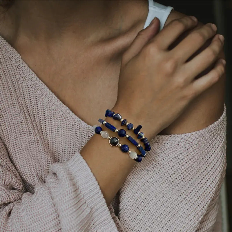 3pcs/Set Body-Purifying Amethyst Bracelet for Weight Loss, Yoga, and Meditation - Healing Stone Jewelry for Women and Men