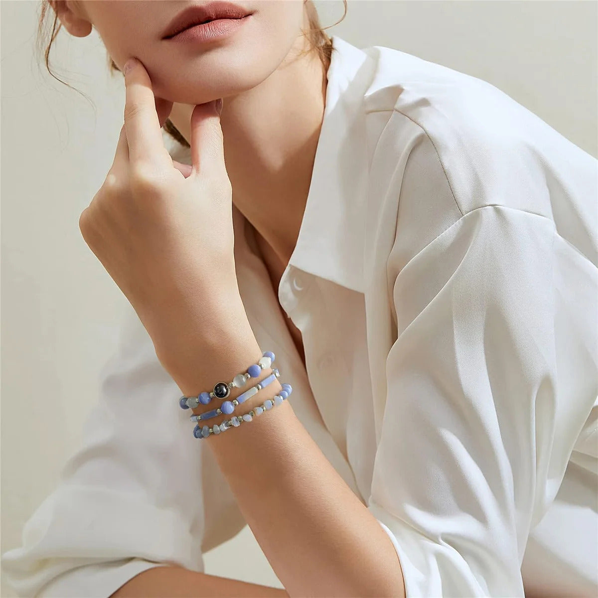3pcs/Set Body-Purifying Amethyst Bracelet for Weight Loss, Yoga, and Meditation - Healing Stone Jewelry for Women and Men