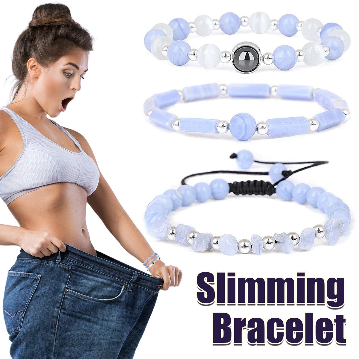 3pcs/Set Body-Purifying Amethyst Bracelet for Weight Loss, Yoga, and Meditation - Healing Stone Jewelry for Women and Men