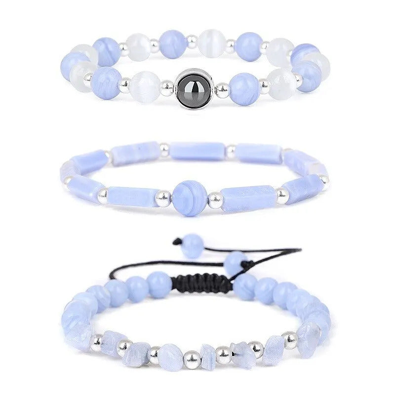 3pcs/Set Body-Purifying Amethyst Bracelet for Weight Loss, Yoga, and Meditation - Healing Stone Jewelry for Women and Men