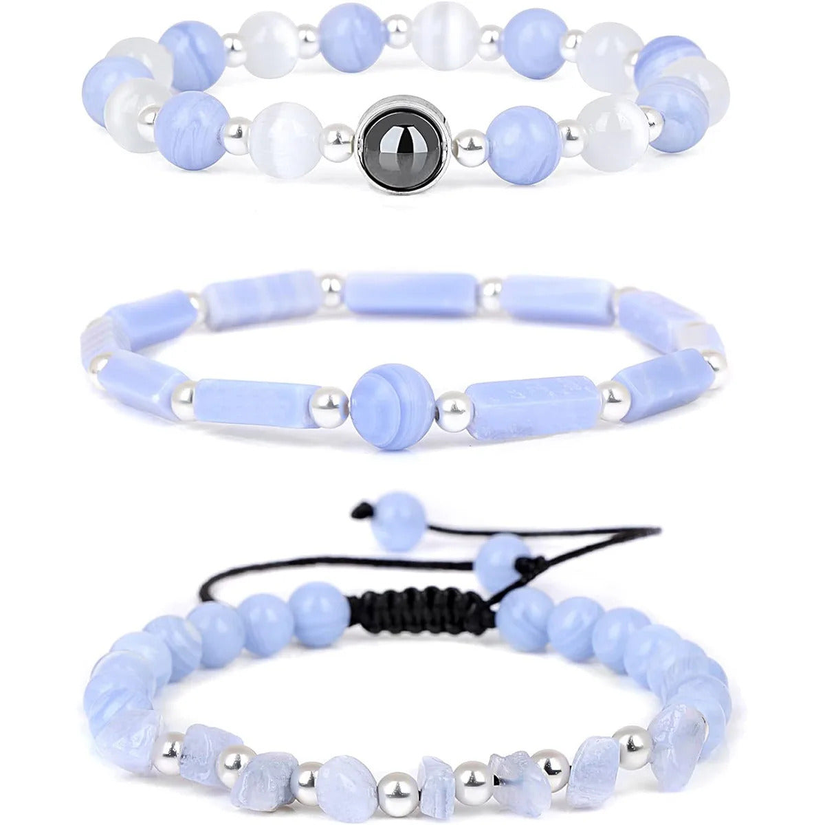 3pcs/Set Body-Purifying Amethyst Bracelet for Weight Loss, Yoga, and Meditation - Healing Stone Jewelry for Women and Men