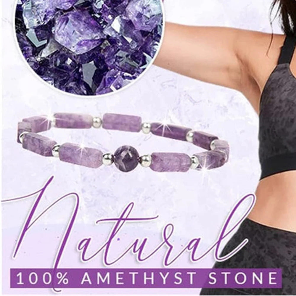 3pcs/Set Body-Purifying Amethyst Bracelet for Weight Loss, Yoga, and Meditation - Healing Stone Jewelry for Women and Men